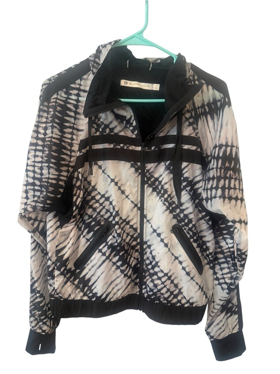 blanc noir Jackets & Blazers - Blanc Noir Black & White Tie-Dye Zip Track Jacket size small